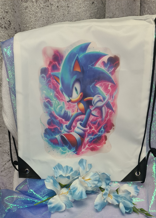 Sonic The Hedgehog inspired Design Draw string bag