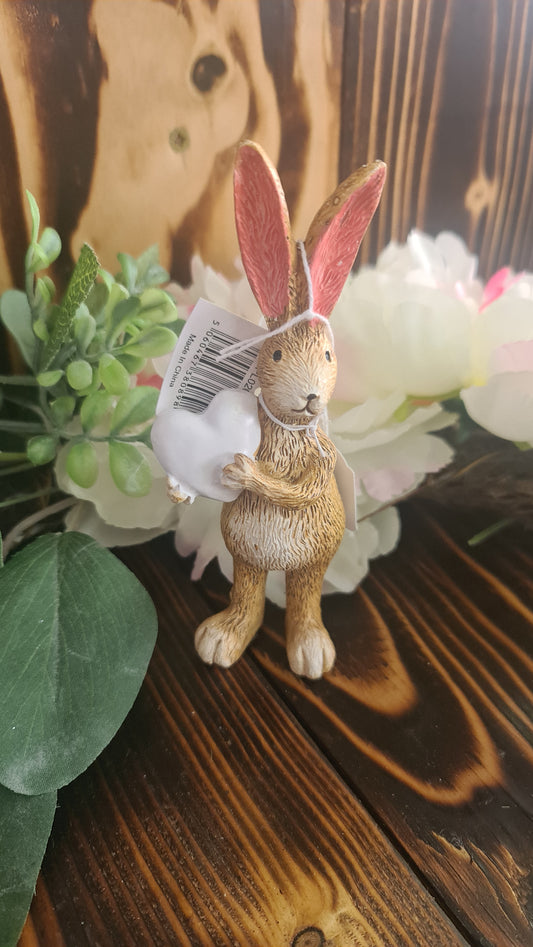 Standing with heart brown bunny