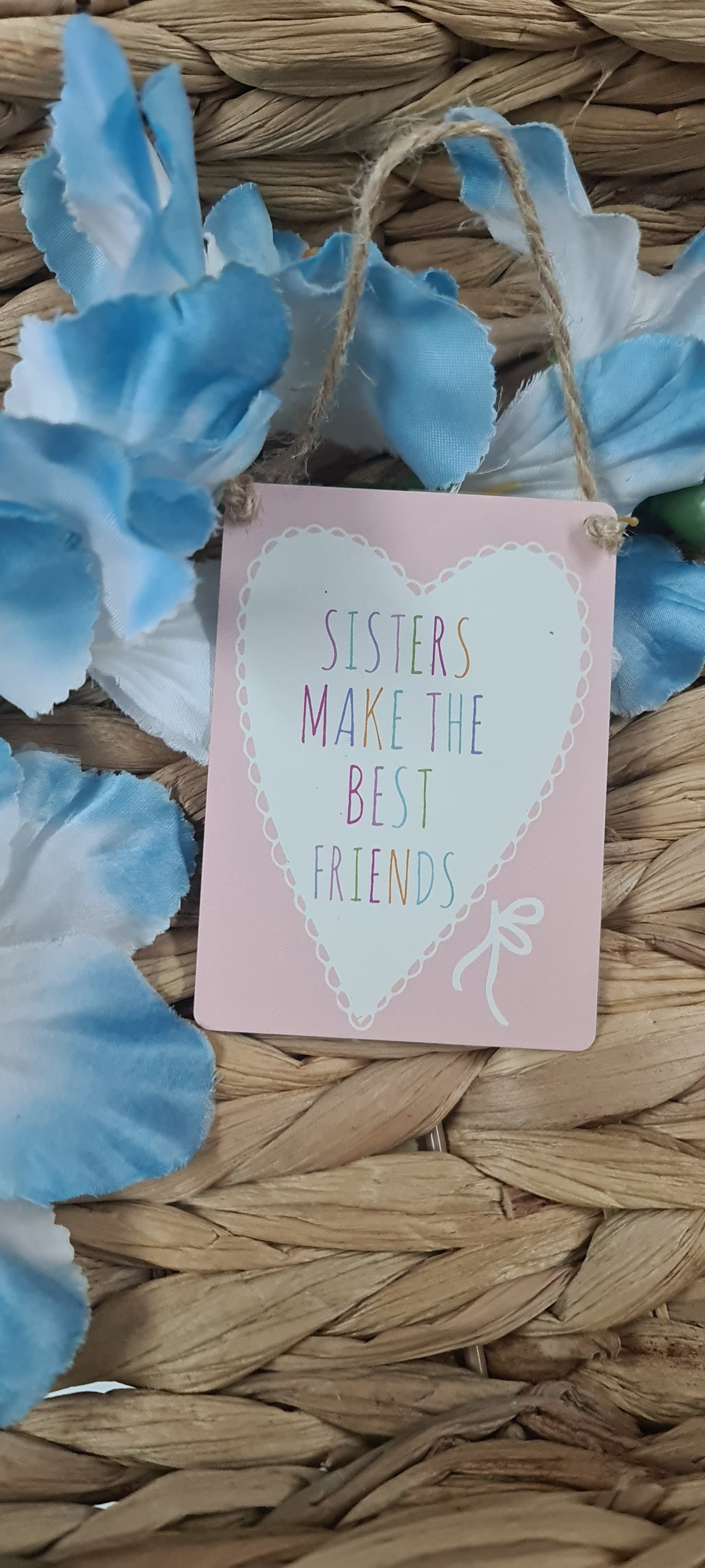 mini metal hanging plaque - SISTERS