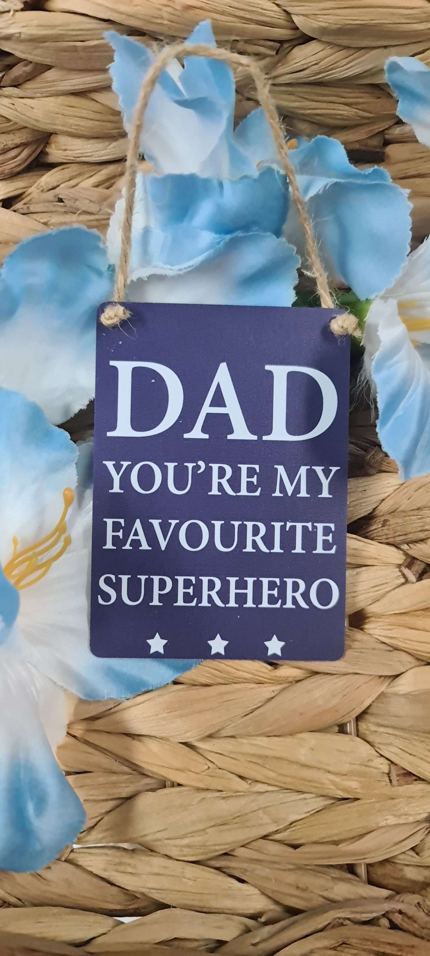 mini metal hanging plaque - SUPERHERO DAD