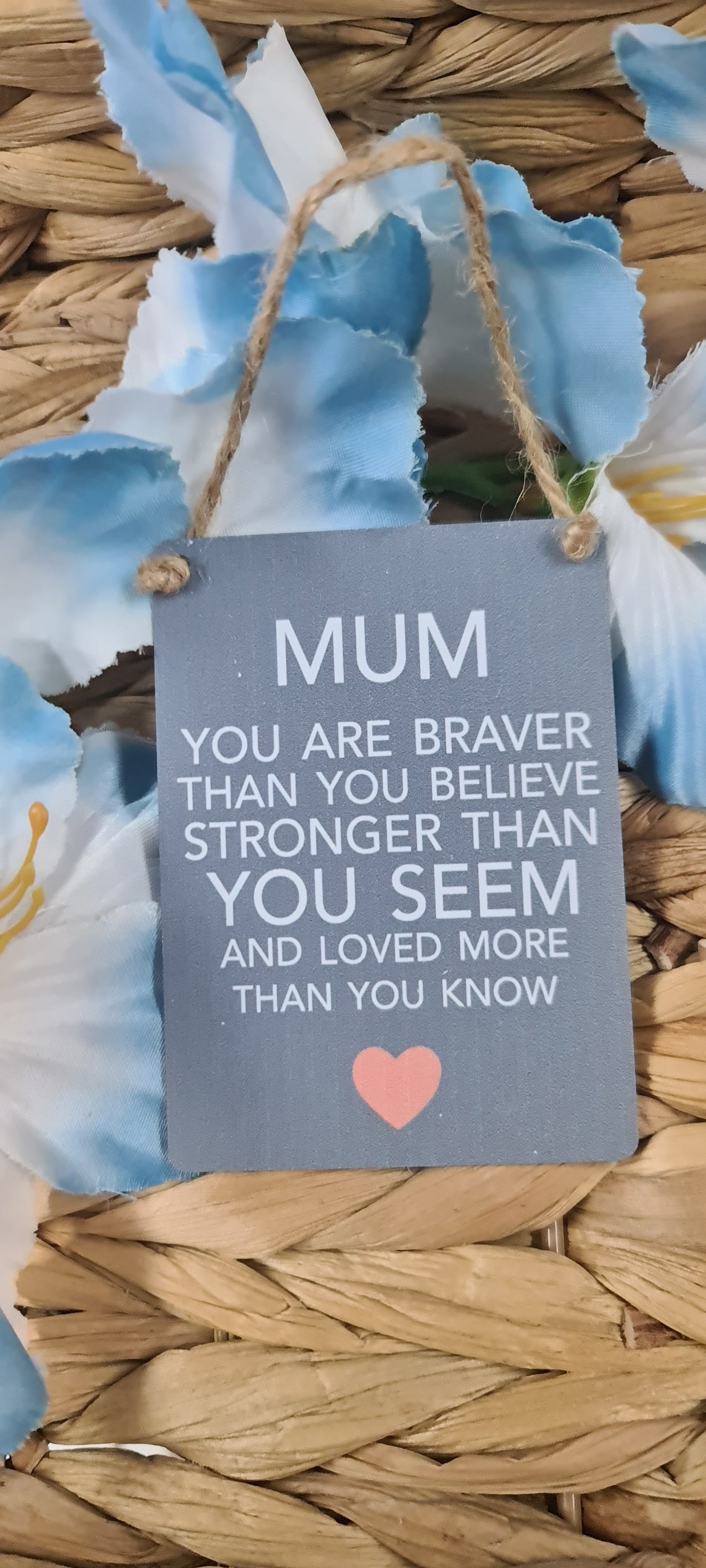 mini metal hanging plaque - MUM