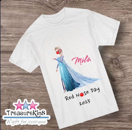 Red Nose day TShirt - Frozen Elsa Inspired