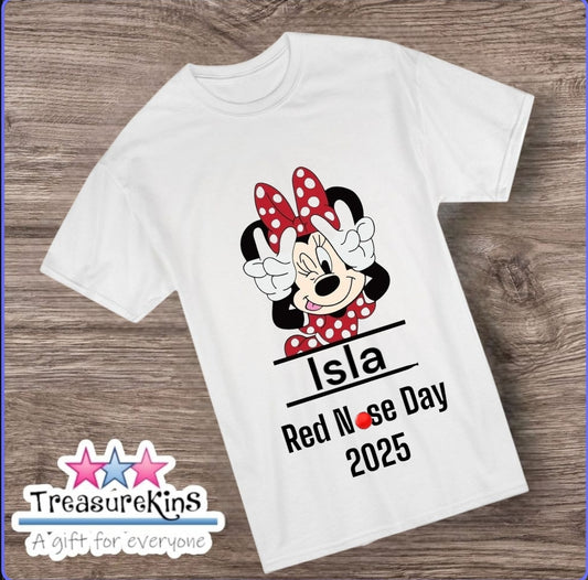 Red Nose day TShirt - Minnie Mouse Inspired