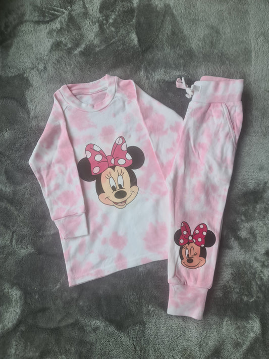 Pink Tie-Dye Minnie Mouse PJs