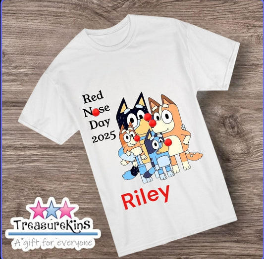 Red Nose day TShirt - Bluey Inspired