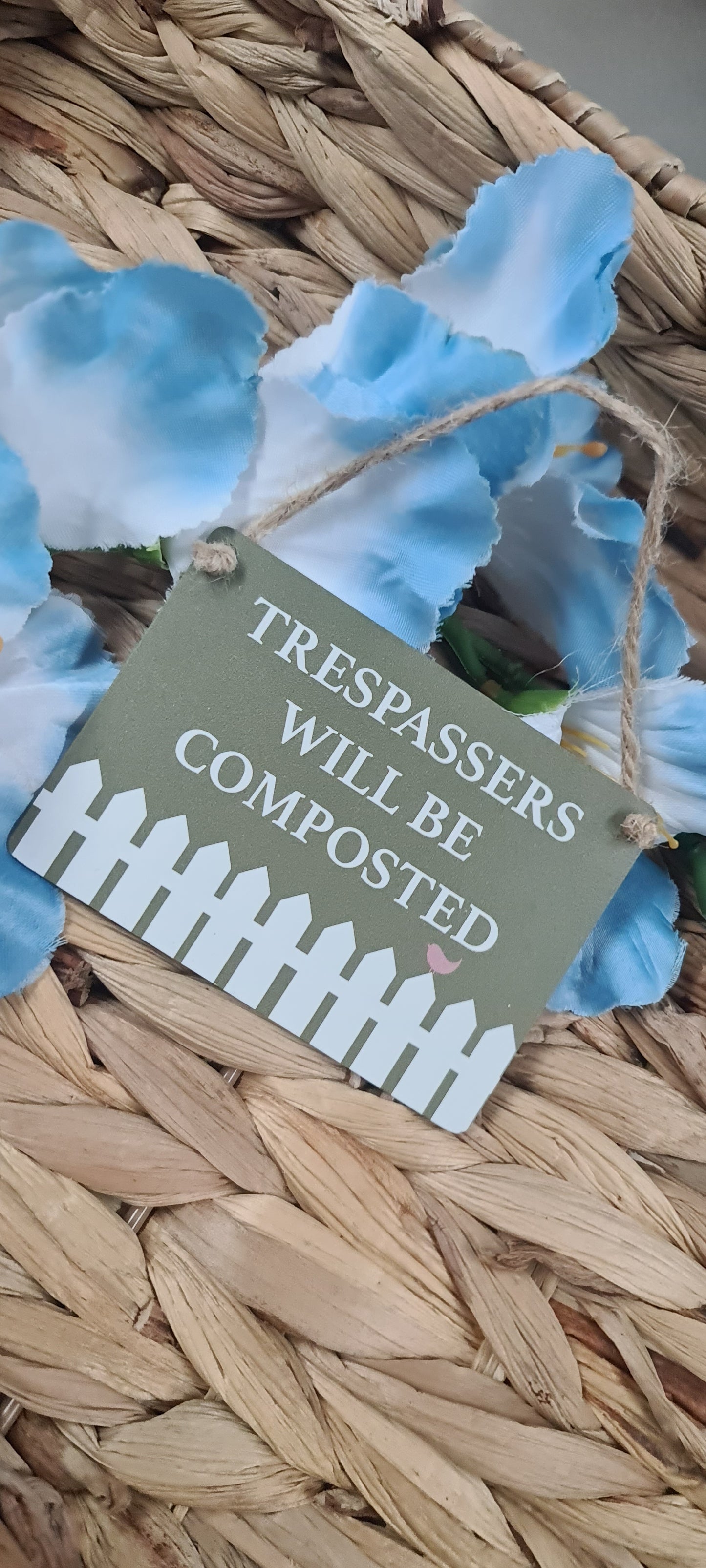 mini metal hanging plaque - TRESPASSERS