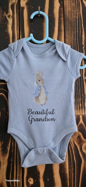 Blue Peter Rabbit Beautiful Grandson baby vest