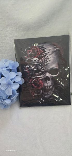 19X25cm Spiral Sculls and roses Mounted MDF Canvas Plaque