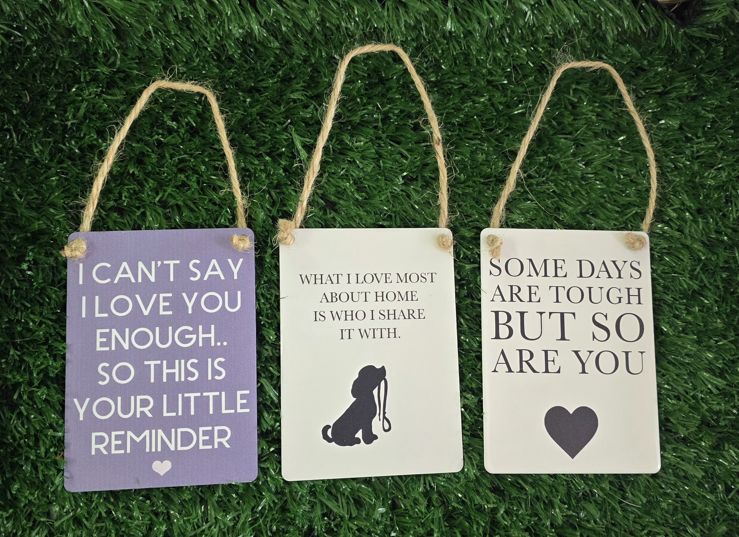 Mini metal hanging plaque - WHAT I LOVE MOST ABOUT HOME