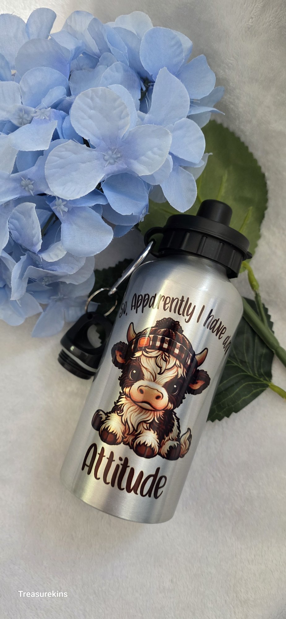 So apparently i have an attitude Highland cow water bottle